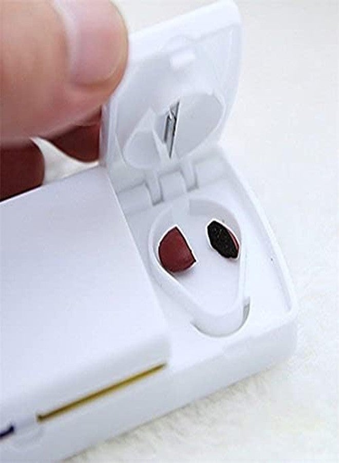 Azinoor Slim Pill Cutter & Storage Box - Portable Pill Splitter & Organizer - Perfect Travel Partner - White - 1 Count - Image 3